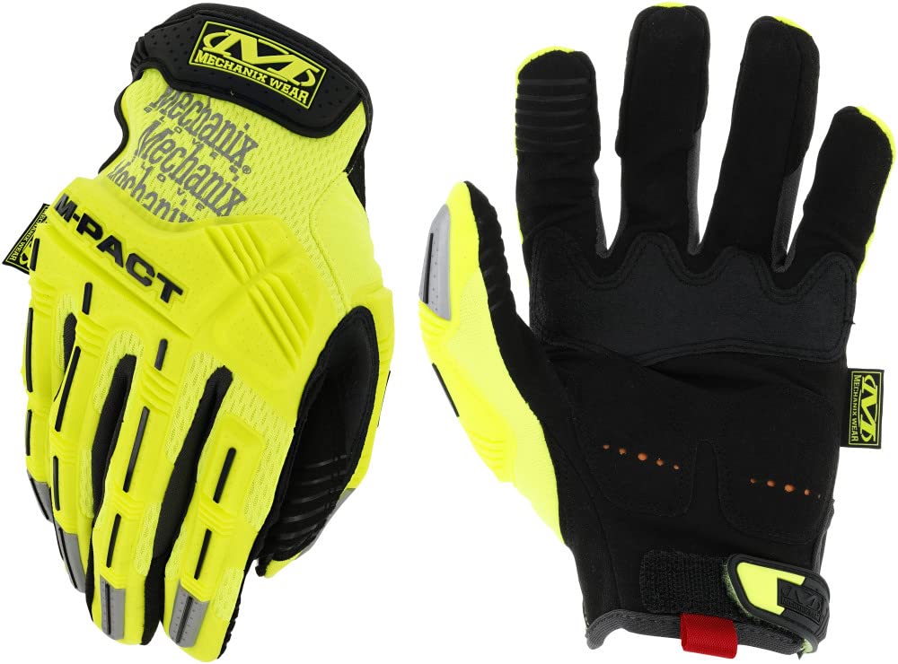 Mechanix Wear: Hi-Viz M-Pact Work Gloves (Small, Fluorescent Yellow)