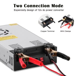 New Version AC to DC Converter,Titoe SMPS 110V-220V AC to 12V DC Converter Power Supply Adjustable Switch Power Supply Transformer Max 50A 600W Built in Cooling Fan