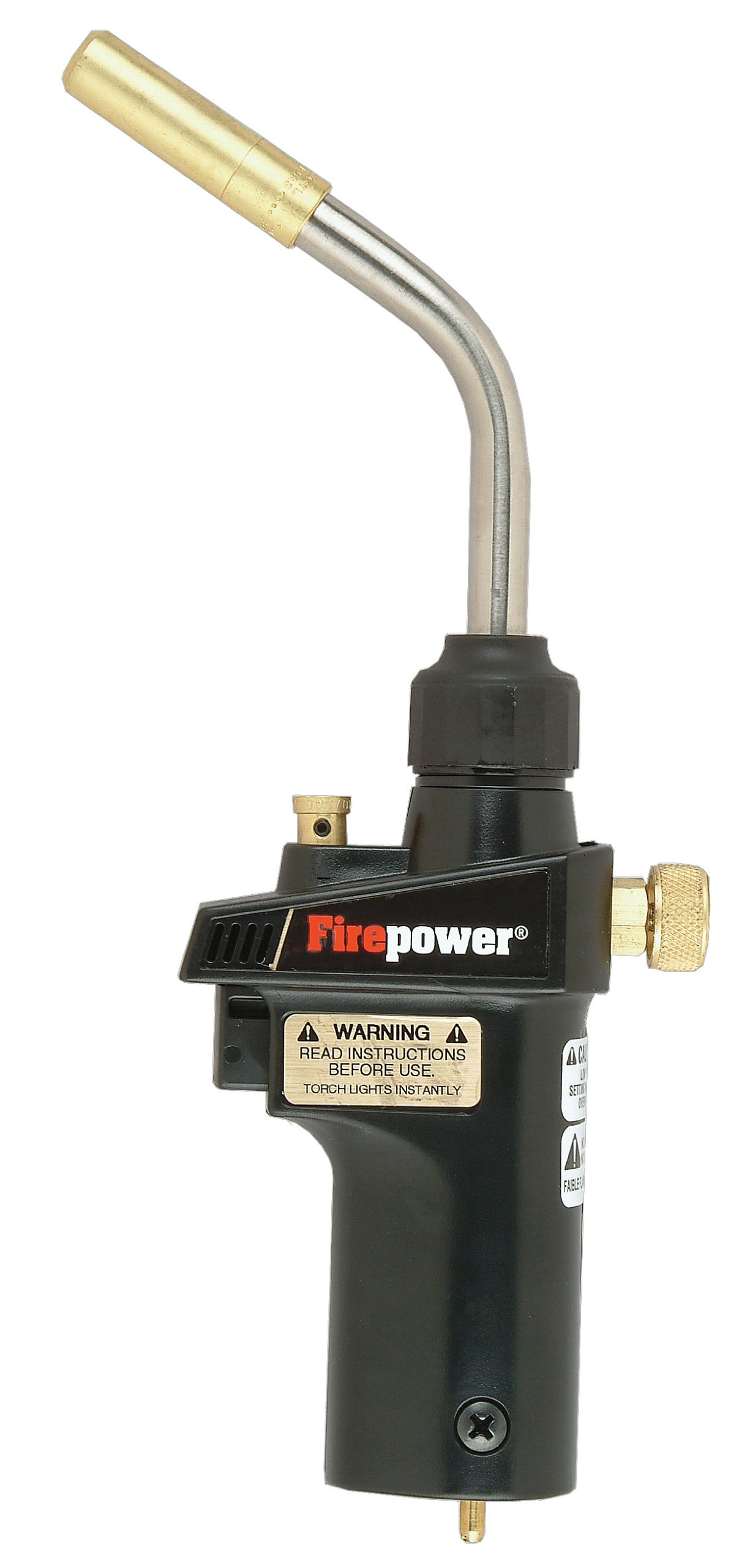 FIREPOWER 0387-0465 AirFuel SMP-41 Auto Igniting Hand Torch for Brazing, Heating, Soldering, Propane, MAP/Pro, Trigger Lock-on Button, Uses 14.1oz or 16oz Disposable Tan