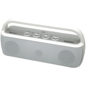 jensen smps-627-w bluetooth portable wireless stereo speaker, white
