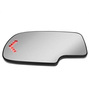 dna motoring smp-056-l factory oe style left/driver side door rear view mirror glass w/heater+led turn signal [compatible with 99-07 silverado sierra 1500 & classic / 00-06 suburban 1500 2500]