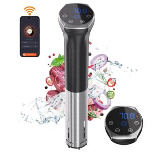 upesitom sous vide machine, 1100w upgraded wifi sous vide cooker ultra-quiet working cooker immersion circulator with recipes(app included), accurate temperature, digital timer, ipx7 waterproof