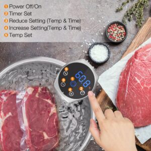 Upesitom Sous Vide Machine, 1100W Upgraded WIFI Sous Vide Cooker Ultra-quiet Working Cooker Immersion Circulator with Recipes(App Included), Accurate Temperature, Digital Timer, IPX7 Waterproof