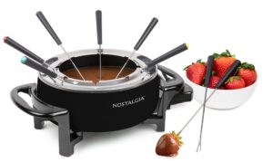 nostalgia fps6bk electric fondue pot, small, black