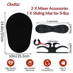 Mixer Sliding Mats for Kitchen aid Stand Mixer With 2 Black Mixer Accessories,Kitchen Appliance Slide Mats Pads Compatible with Kitchen aid 5-8QT Bowl-Lift Stand Professional Mixer