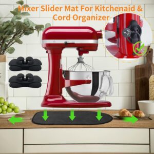 Mixer Sliding Mats for Kitchen aid Stand Mixer With 2 Black Mixer Accessories,Kitchen Appliance Slide Mats Pads Compatible with Kitchen aid 5-8QT Bowl-Lift Stand Professional Mixer