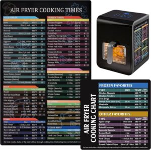 air fryer cheat sheet magnetic air fryer cooking times chart magnet cheat sheet set air fryer accessories cook book recipe card meat temp guide for airfryer oven cooking pot kitchen appliances 2 pack