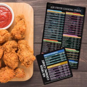 Air Fryer Cheat Sheet Magnetic Air Fryer Cooking Times Chart Magnet Cheat Sheet Set Air Fryer Accessories Cook Book Recipe Card Meat Temp Guide for Airfryer Oven Cooking Pot Kitchen Appliances 2 Pack