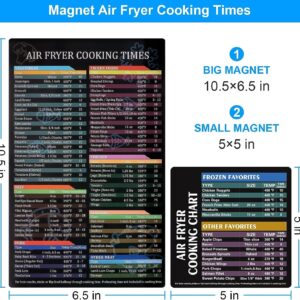 Air Fryer Cheat Sheet Magnetic Air Fryer Cooking Times Chart Magnet Cheat Sheet Set Air Fryer Accessories Cook Book Recipe Card Meat Temp Guide for Airfryer Oven Cooking Pot Kitchen Appliances 2 Pack