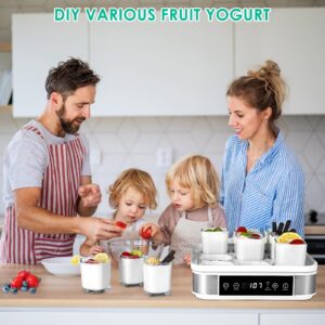 LIFERUN Yogurt Maker Machine, Greek Yogurt Maker with Temperature Control & Time Control, Automatic Digital Yogurt Machine is Easy to Use, Glass Jars are Easy to Clean, Perfect for Home Organic Yogurt