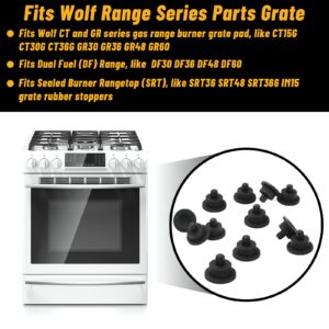 815689 Stove Grate Rubber Feet Replacement for Wolf CT Gas Cooktop, Burner Grate Pad Range Parts GR Series Gas Range Wolf Gas Cooktop Burner Grate Feet Bumpers, Fit for Wolf CT and GR series (12 Pack)