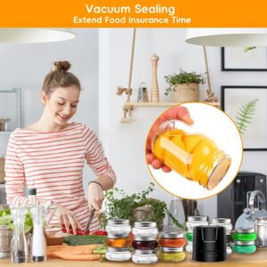 Mason Jars Vacuum Sealer Kit for Wide and Regular Mouth Mason Jars, Wireless Electric Vacuum Seal Machine with 10pcs Lids and An Opener