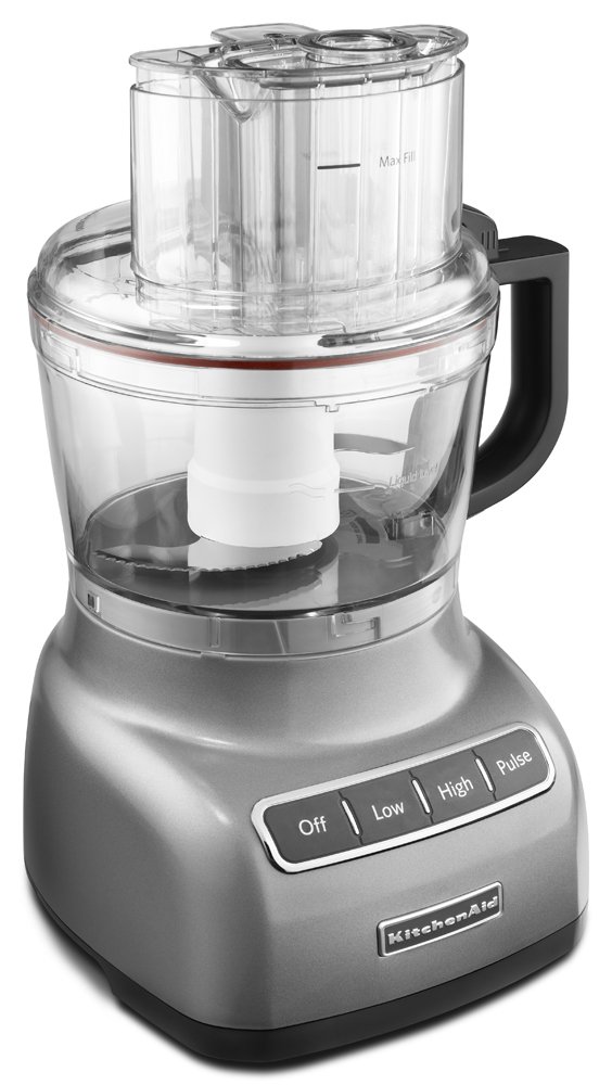 KitchenAid RKFP0922CU Food Processor with ExactSlice System 9-Cup, Contour Silver, (Renewed)