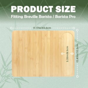 UPGRADED Oversize Bamboo Appliance Slider for Breville Barista Espresso Machine 870/878 - Under Cabinet Sliding Tray Caddy for Breville Barista/Barista Pro, Coffee Maker Mover for Kitchen Countertop