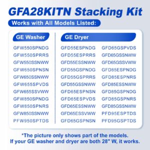 GFA28KITN Stacking Kit for GE 28"W Washer Dryer Stack Bracket Kit - Compatible with GE 28 inch Width Front Load Washers and Dryers Laundry Stacking Kit [Patented]