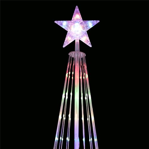 Alpine Corporation Large Tower Christmas Tree with Multi-Functional LED Lights