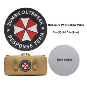 2 PCS AliPlus Zombie Outbreak Response Team Patches Umbrella Corporation Patch PVC Rubber Morale Patch Hook Backed(Round)