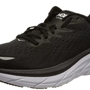 HOKA ONE ONE Clifton 8 Wide Womens Shoes Size 9.5, Color: Black/White