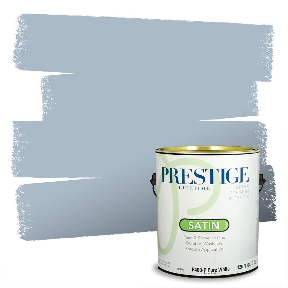 PRESTIGE Paints Interior Paint and Primer In One, 1-Gallon, Satin, Comparable Match of Sherwin Williams* Windy Blue*