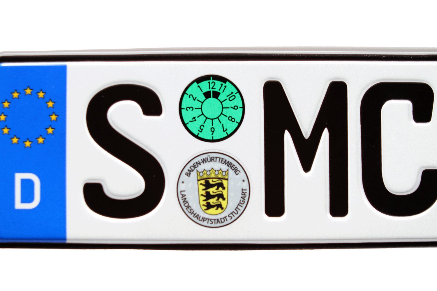 Stuttgart German Euro Plate with Seals - Random Characters