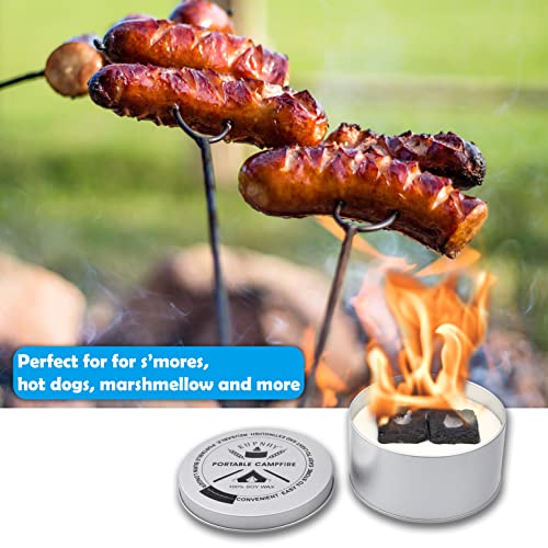 EUPNHY 2 Pack Portable Campfire | Portable Fire Pit | smores maker | Lightweight and Portable | 3-5 Hours of Burn Time | Convenient-No Embers-No Hassle | Great Gifts for Picnics, Camping and More