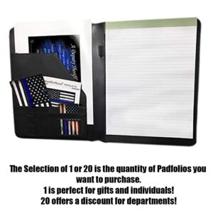 Virginia Brunswick County All Counties Deputy Sheriff Padfolio Notepad Holder - Thin Blue Line Portfolio with Deputy Sheriff Prayer Print & 3 Police Laptop Stickers and a Police Car Magnet