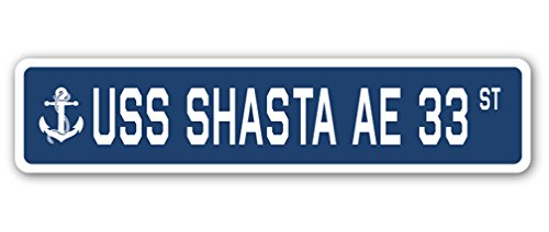 USS Shasta AE 33 Street Sign us Navy Ship Veteran Sailor Gift