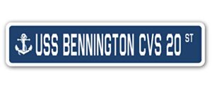 uss bennington cvs 20 street sign us navy ship veteran sailor gift