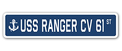 USS Ranger CV 61 Street Sign us Navy Ship Veteran Sailor Gift