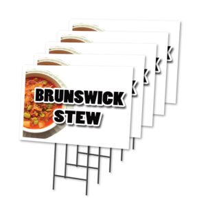 Brunswick STEW 5 Pack of 18" x 24" Yard Sign & Stake | Advertise Your Business | Stake Included Image On Both Sides | Made in The USA