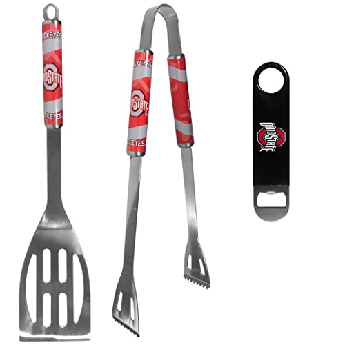 Siskiyou Sports NCAA Ohio State Buckeyes Unisex 2 pc BBQ Set and Bottle Opener, Team Colors, One Size