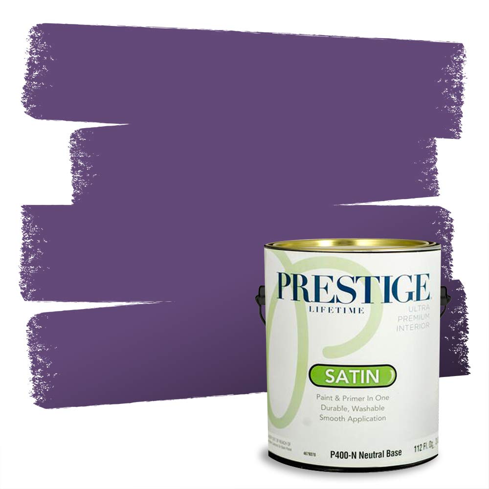 PRESTIGE Paints Interior Paint and Primer In One, 1-Gallon, Satin, Comparable Match of Sherwin Williams* Impulsive Purple*