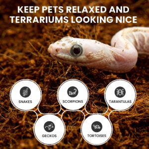 ReptiEarth Reptile Bedding, Fluffy Coconut Fiber Substrate Organic Coco for Bioactive Snake Terrarium, Lizard Tanks with Plants, for Frog Habitat, Tarantula or Hermit Crab Enclosure (72 Quart Block)