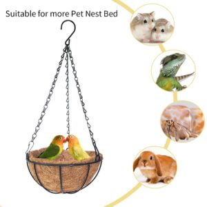 FlidRunest Natural Coir Bird Nest Small Medium Large Bird Swing for Parrot Parakeet Cockatiel Conure Finch Cockatiel Fiber Nest for Chinchilla Bunny