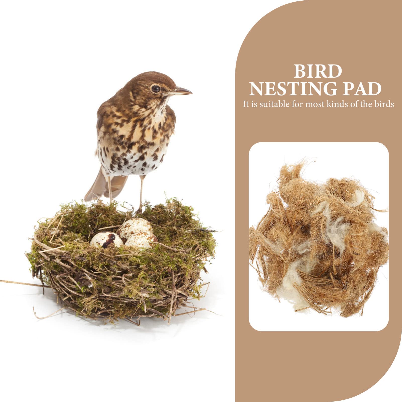 POPETPOP Bird Box 1 Bag Bird Nesting Pad Husk Fiber Bird Nesting Material Box Pads for Hens Chicken Birds (As Shown) Chicken Nesting Pads