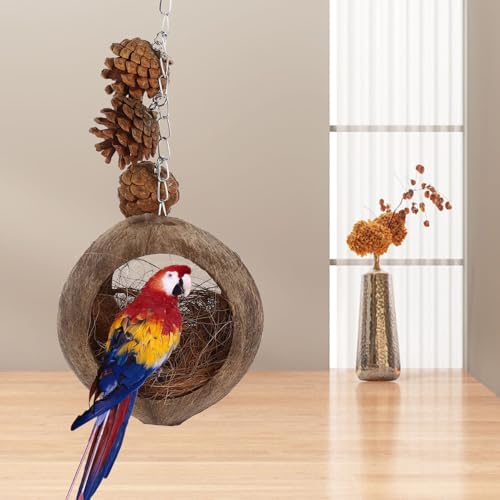 Ipetboom Hammock Birdcage Toys Parrot Hut Bird Hanging Nest Parakeet Bed Parrot Bed Bird Bed Parrot Supply Bird Supply Bird House Bird Swing Hanging Bird Nest Hamster Wooden Bird's Nest