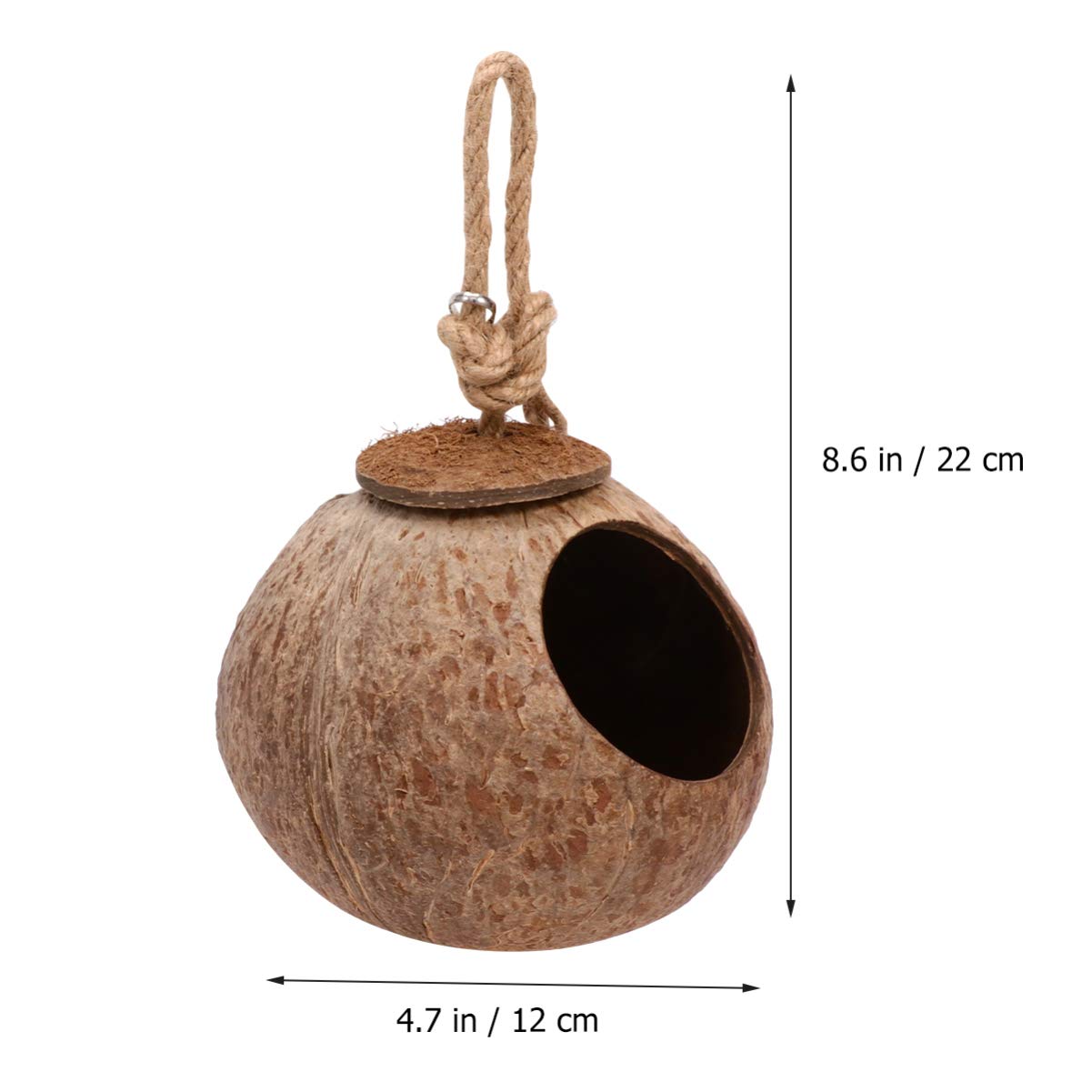 ULTECHNOVO 2pcs Coconut Shell Bird Nest Parakeet Toys for Cage Summer Toys Coconut Bird Toy Bird Toys Hanging Birds with Bells Parrot Shredder Toys Pet The Bird The Bell Wooden