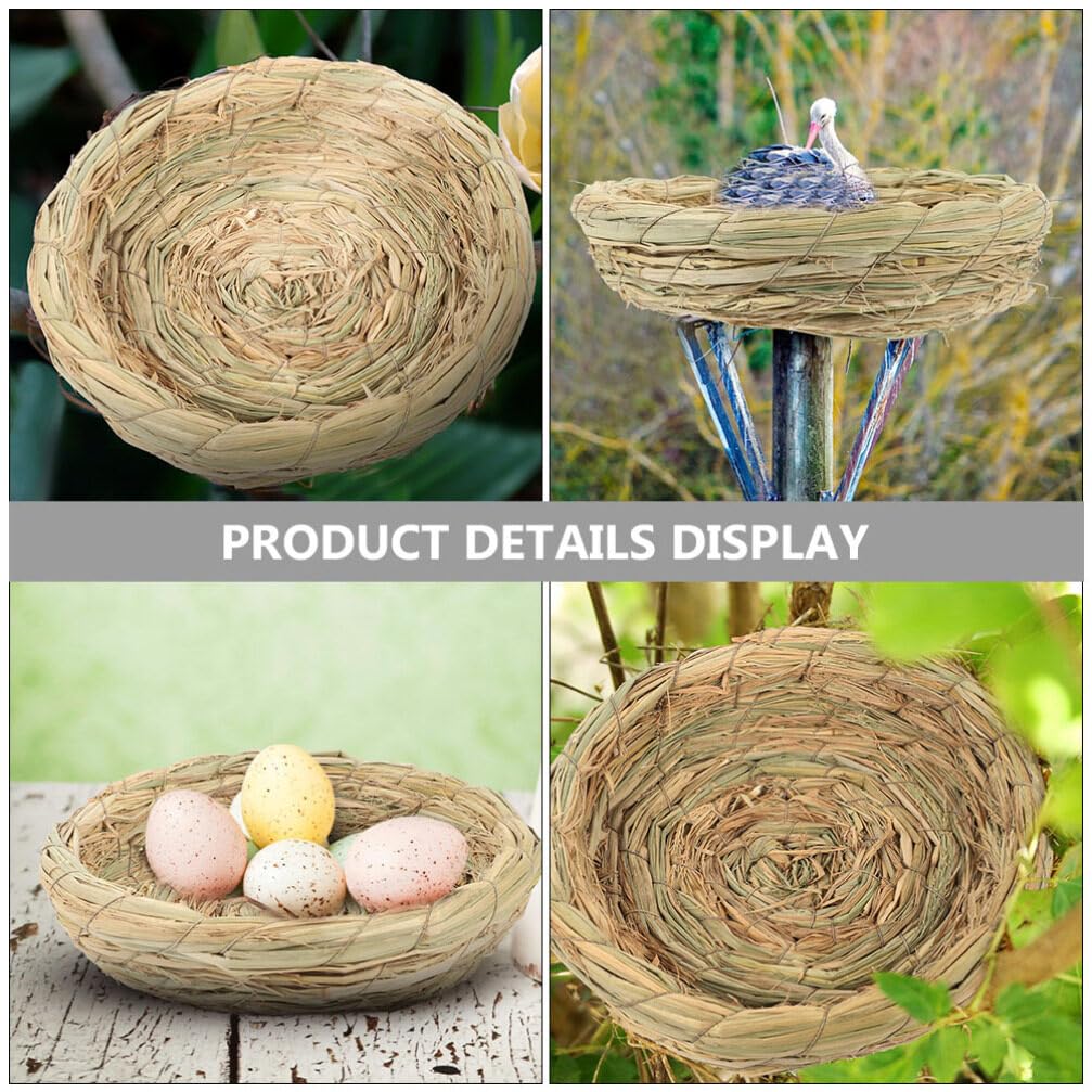 Didiseaon Woven Bird Nest Pigeon Nest Bird Nests for Crafts Parrot Bed Hut Bird Grass Hut Nest Birdcage Ornament Birds Nest Adornment Birds Nests Decorations Decorative Grass Straw