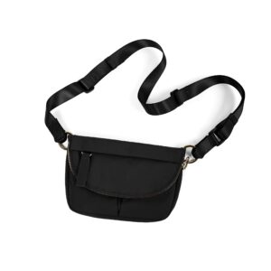 ododos 1.2l mini crossbody bag with adjustable strap festival bag fanny pack for outdoor, workout, travel, and casual, black