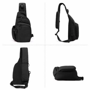 ODODOS Crossbody Sling Bag with Adjustable Straps Small Backpack Lightweight Daypack for Casual Hiking Outdoor Travel, Black