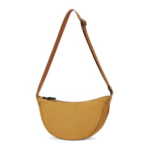 WESTBRONCO Crescent Bag Crossbody Bags for Women Trendy Small Nylon Fanny Pack Sling Hobo Bag Soft Casual, Brown