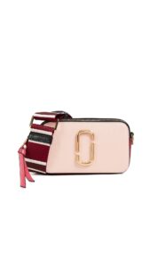 marc jacobs women's the snapshot, rose, pink, stripe, one size