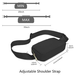 MISS LULU Unisex Mini Belt Bag with Adjustable Strap Small Waist Pouch for Workout Running Traveling Hiking (Black)