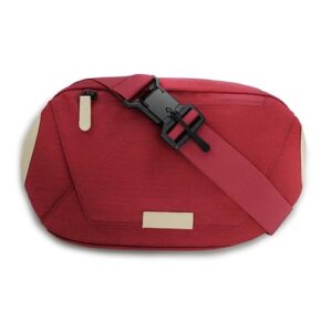 hunterson sling bag for men and women, trendy crossbody bag to travel or as festival bag, multifunctional and spacious, water resistant bag, dark red