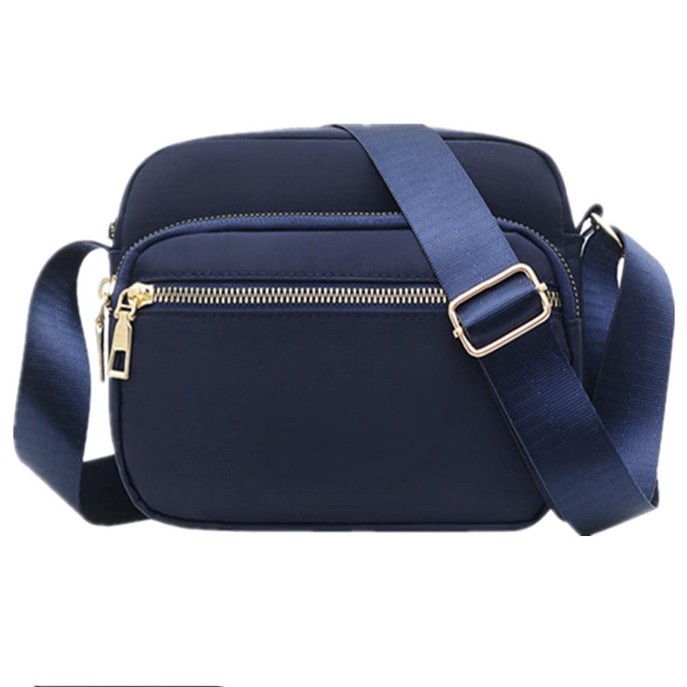 DIHKLCIO Nylon Crossbody Bags for Women Purses and Handbags Women's Casual Messenger Bags Waterproof Black Crossbody Purse (deep blue)