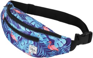 vibe festival gear, proposed title- vibe festival gear fanny pack for men women - many prints - black holographic silver gold cute waist bag for festival rave hiking running cycling