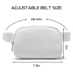 Belt Bag for Women Fanny Pack Crossbody Bags for Women Fashion Waist Packs with Adjustable Strap Gifts for Teenage Girls Women Men (White)