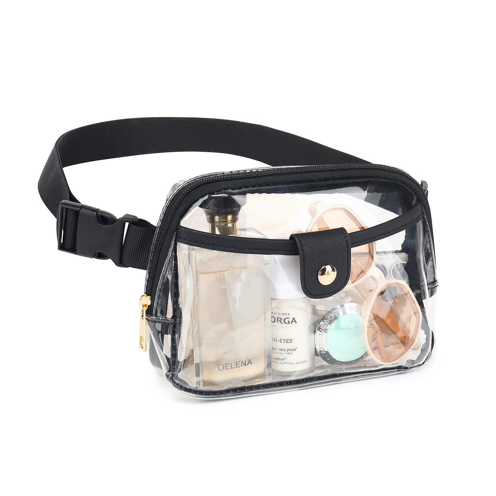 Clear Fanny Pack for Women - Waterproof Clear Belt Bag with Adjustable Strap Crossbody Clear Waist Bag for Sports, Travel, Concerts, Festival