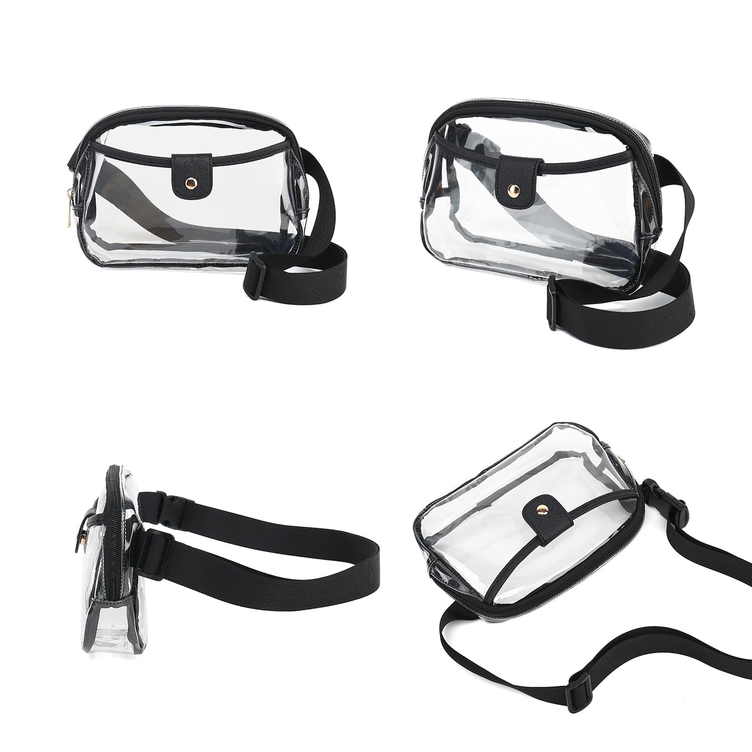 Clear Fanny Pack for Women - Waterproof Clear Belt Bag with Adjustable Strap Crossbody Clear Waist Bag for Sports, Travel, Concerts, Festival