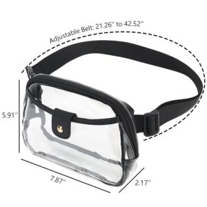 Clear Fanny Pack for Women - Waterproof Clear Belt Bag with Adjustable Strap Crossbody Clear Waist Bag for Sports, Travel, Concerts, Festival